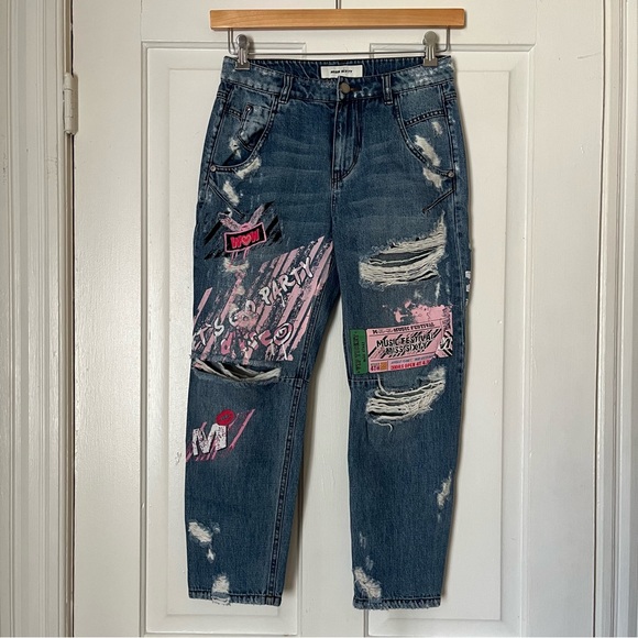 Miss Sixty Denim - Y2K Miss Sixty Painted Barrel Distressed Denim | size 23